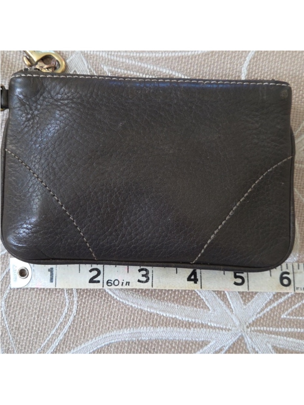 Coach Vintage Black Leather Logo Patch Wristlet - Picture 4 of 10